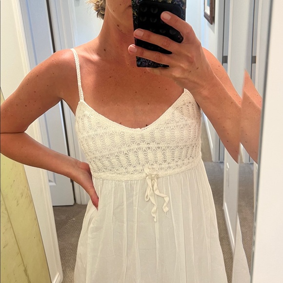 Zara White Maxi Dress with Spaghetti Straps - Picture 4 of 7